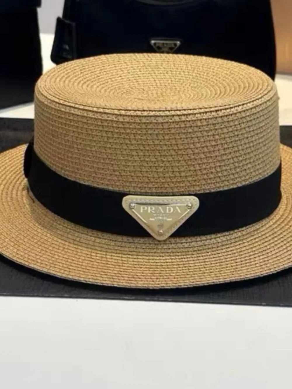 Prada Straw Boater Hat